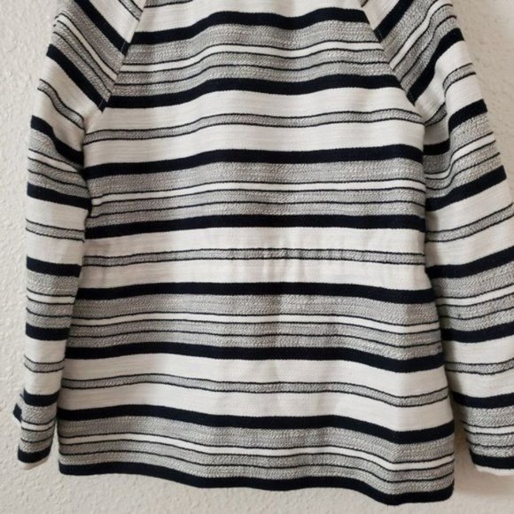 LOFT Breton Stripe Anorak Coat Navy & White Nautical Women's Size Medium - Picture 3 of 9